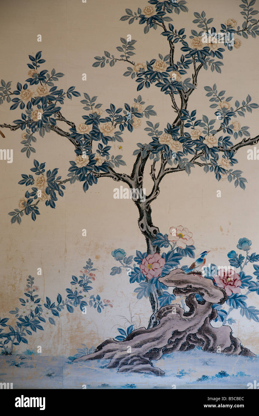 Hand painted Chinese wallpaper in 19th c house Stock Photo - Alamy