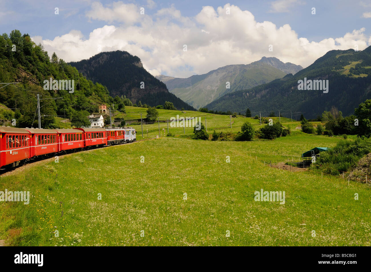 The Bernina Express from Switzerland to Italy Stock Photo Alamy