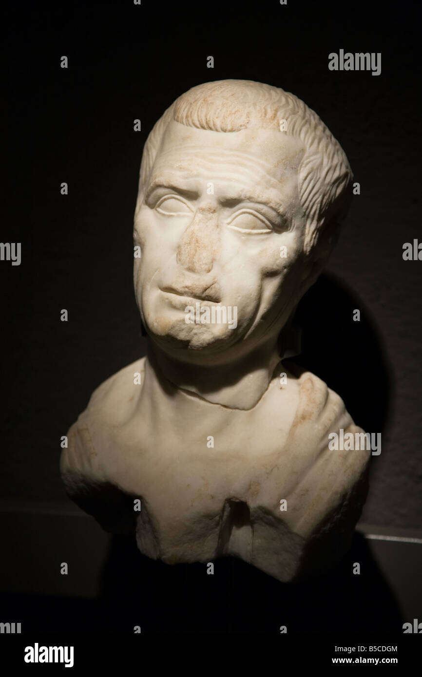 Funeral Portrait Rome Funerary portrait at the Roman city of Barcino Barcelona Stock Photo ...