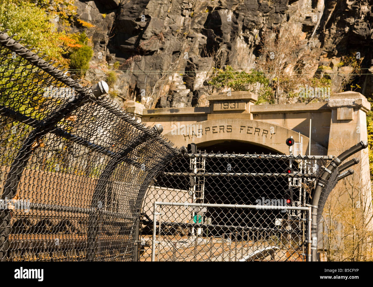 This railroad tunnel through the base of Maryland Heights leads into Harpers Ferry, West
