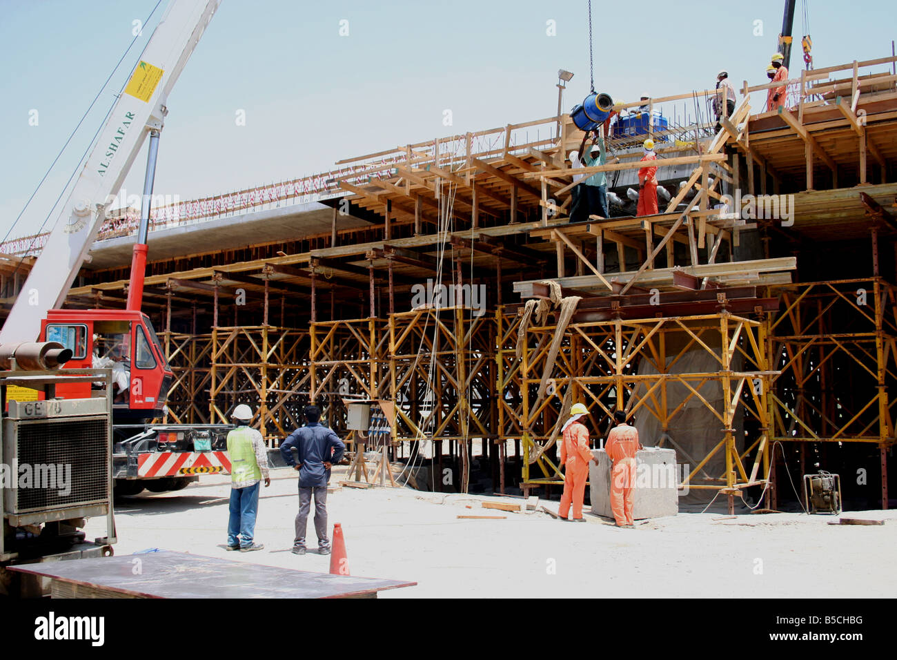 construction workers building road dubai united arab emirates uae gcc