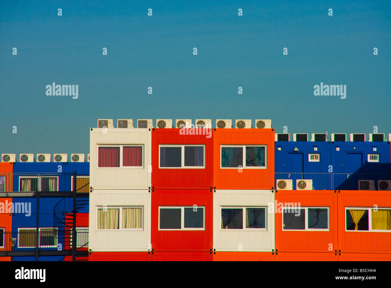 Student Housing in Shipping Containers Amsterdam North Stock Photo
