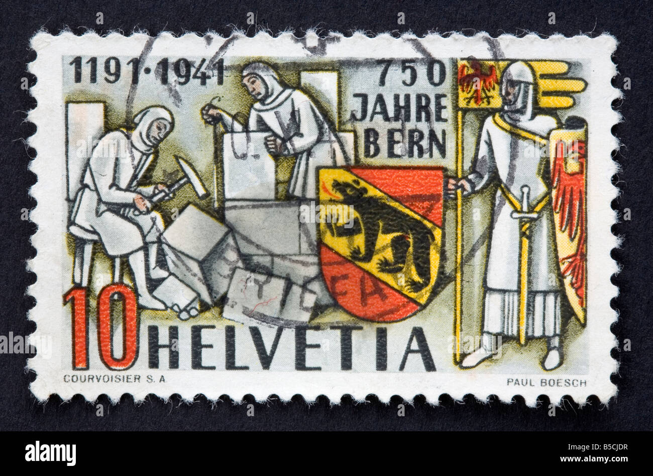 SWITZERLAND - CIRCA 1977: stamp printed by Switzerland, shows Chesslete,  Solothurn, circa 1977 Stock Photo - Alamy