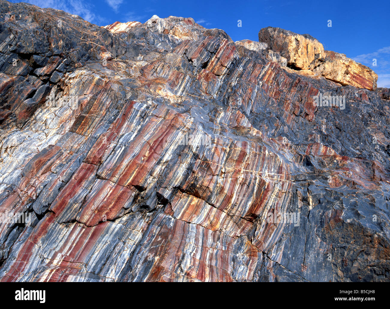 Jasper Gemstone Rock Wall Marble Bar, Northwest Australia Stock Photo