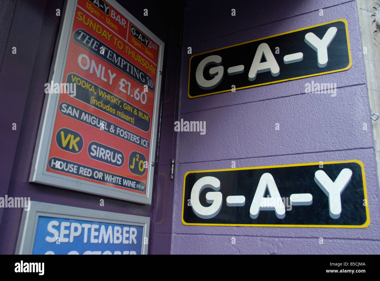 Club bar called GAY in Old Compton Street Soho London England Stock