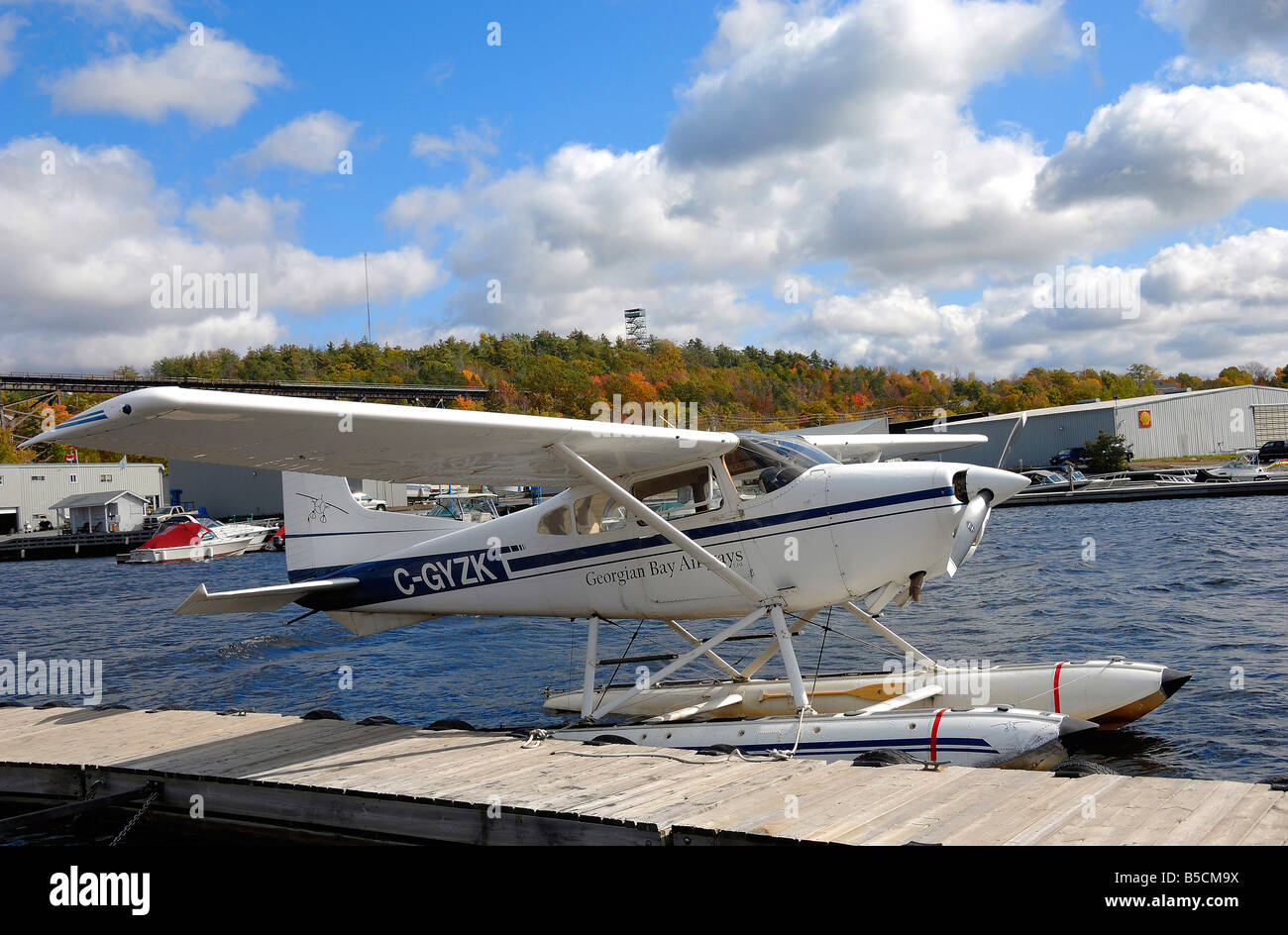 Float plane at Parry Sound, Georgian Bay in Ontario, Canada Stock Photo