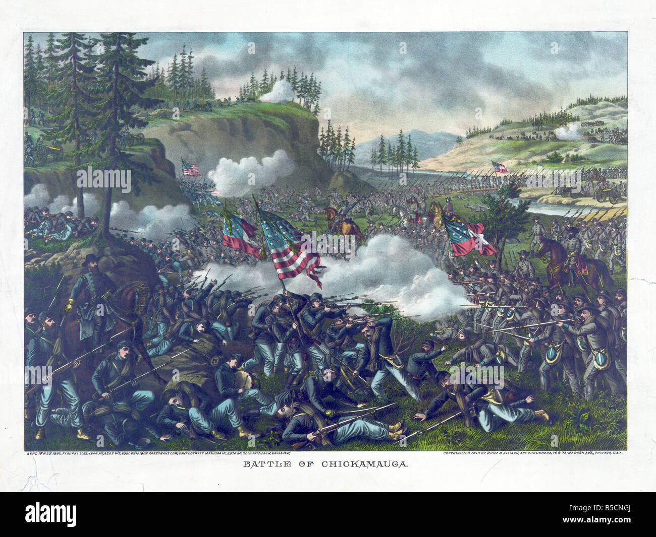 The Battle of Chickamauga, fought September 19–20, 1863 Stock Photo