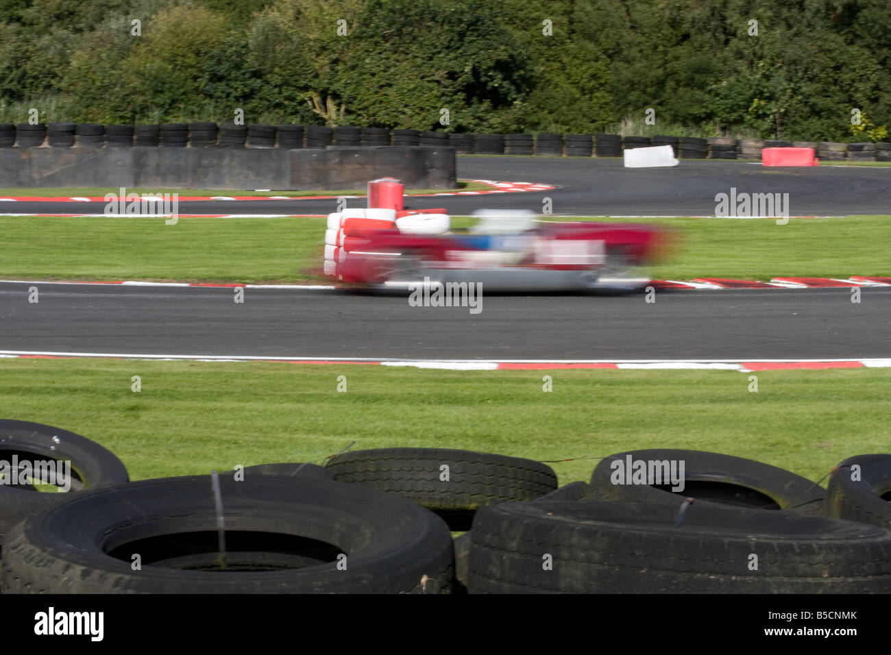 A shot of a classic sports shooting pastat Brittens corner in Oulton Park at the Gold Cup meet in 2008 Stock Photo