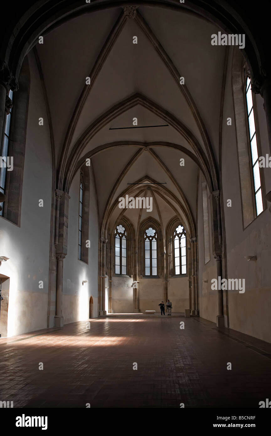 Prague gothic cloister inside St Agnes's convent Jewish Quarter Stock Photo