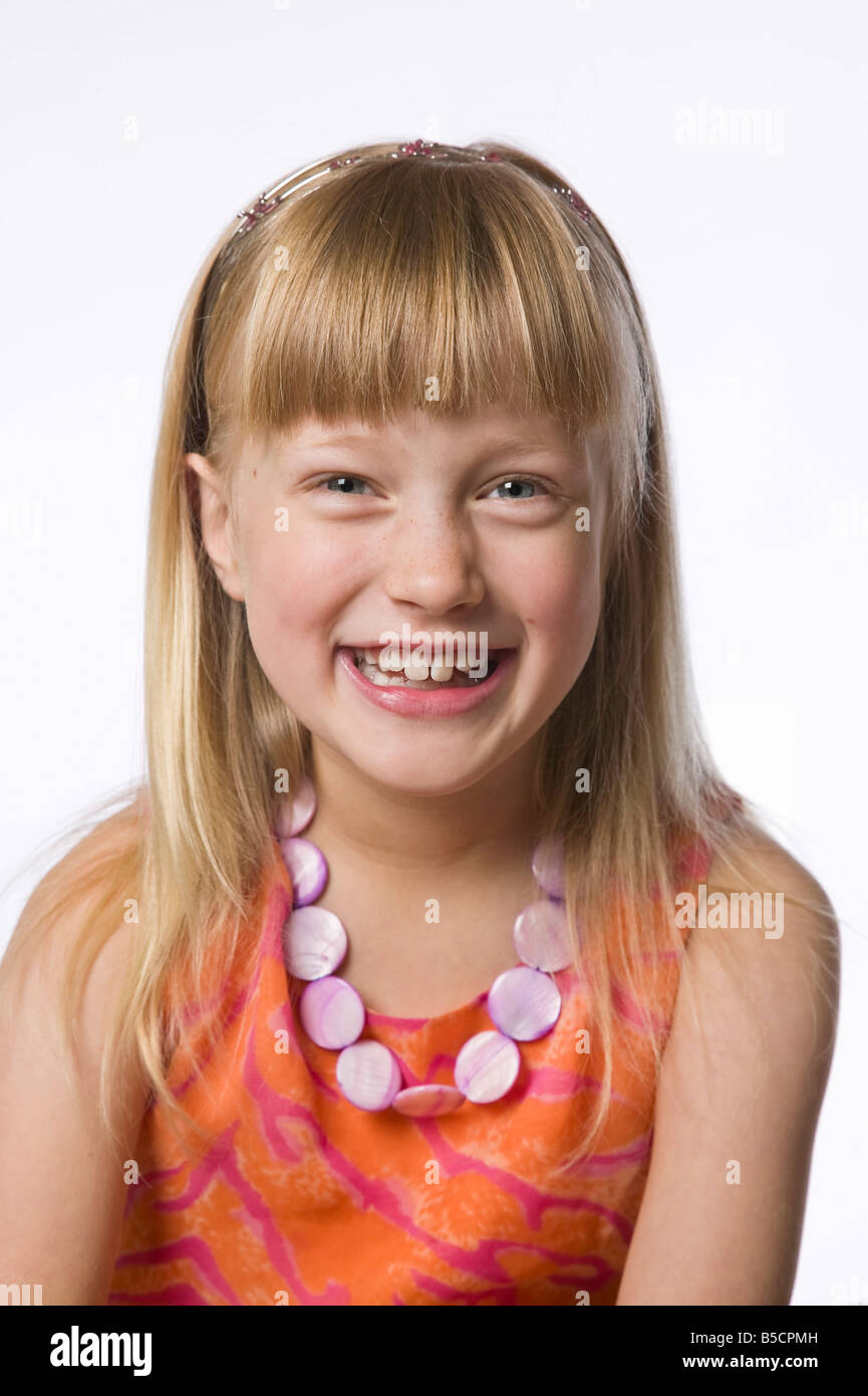 Portrait of a young girl isolated on white Stock Photo - Alamy