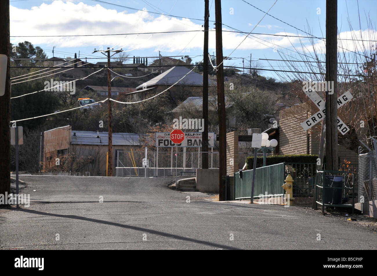Rail Road Crossing in Globe, Arizona Stock Photo Alamy