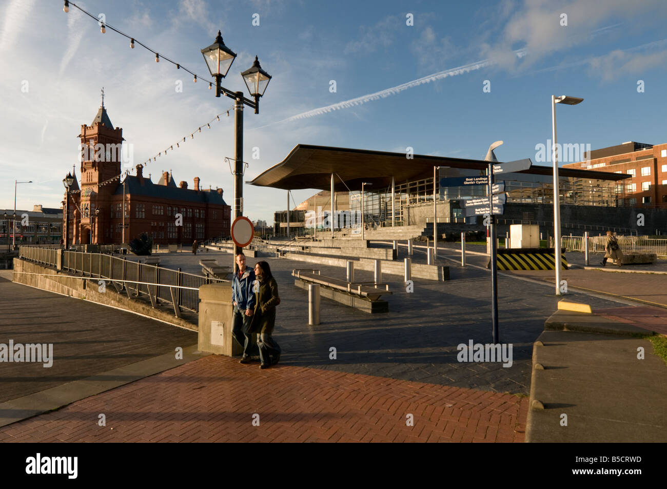Welsh Assembly government Sennedd and Pierhead  building Cardiff Bay Wales UK, autumn evening Stock Photo