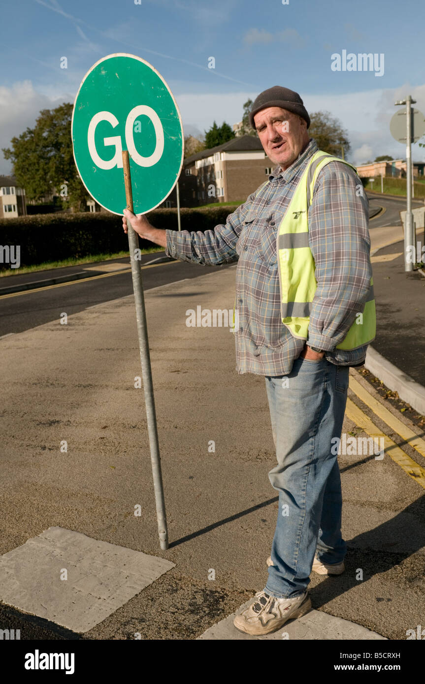 Stop and go traffic sign for racers Stock Photo - Alamy