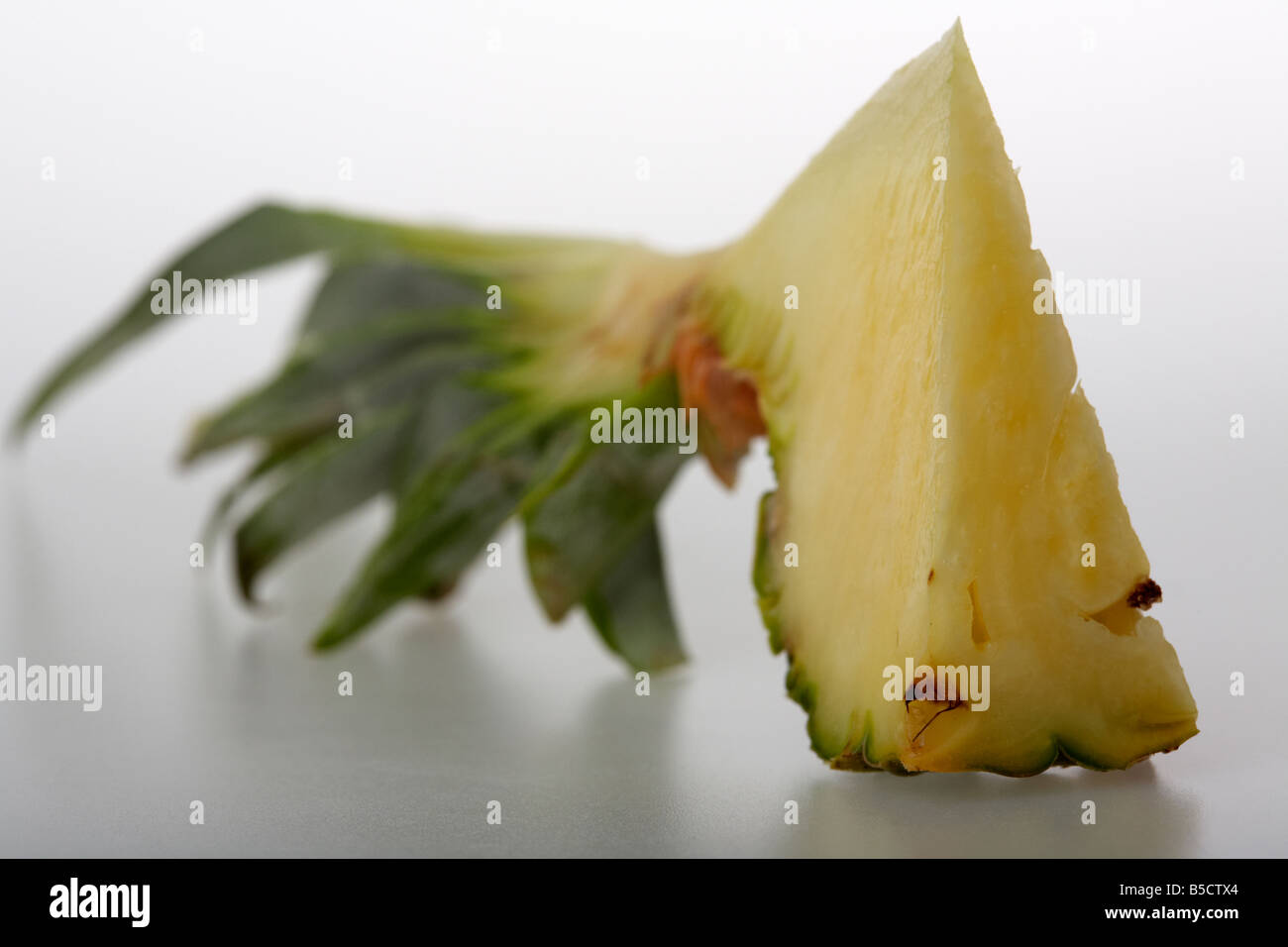 cut section of gold pineapple Stock Photo
