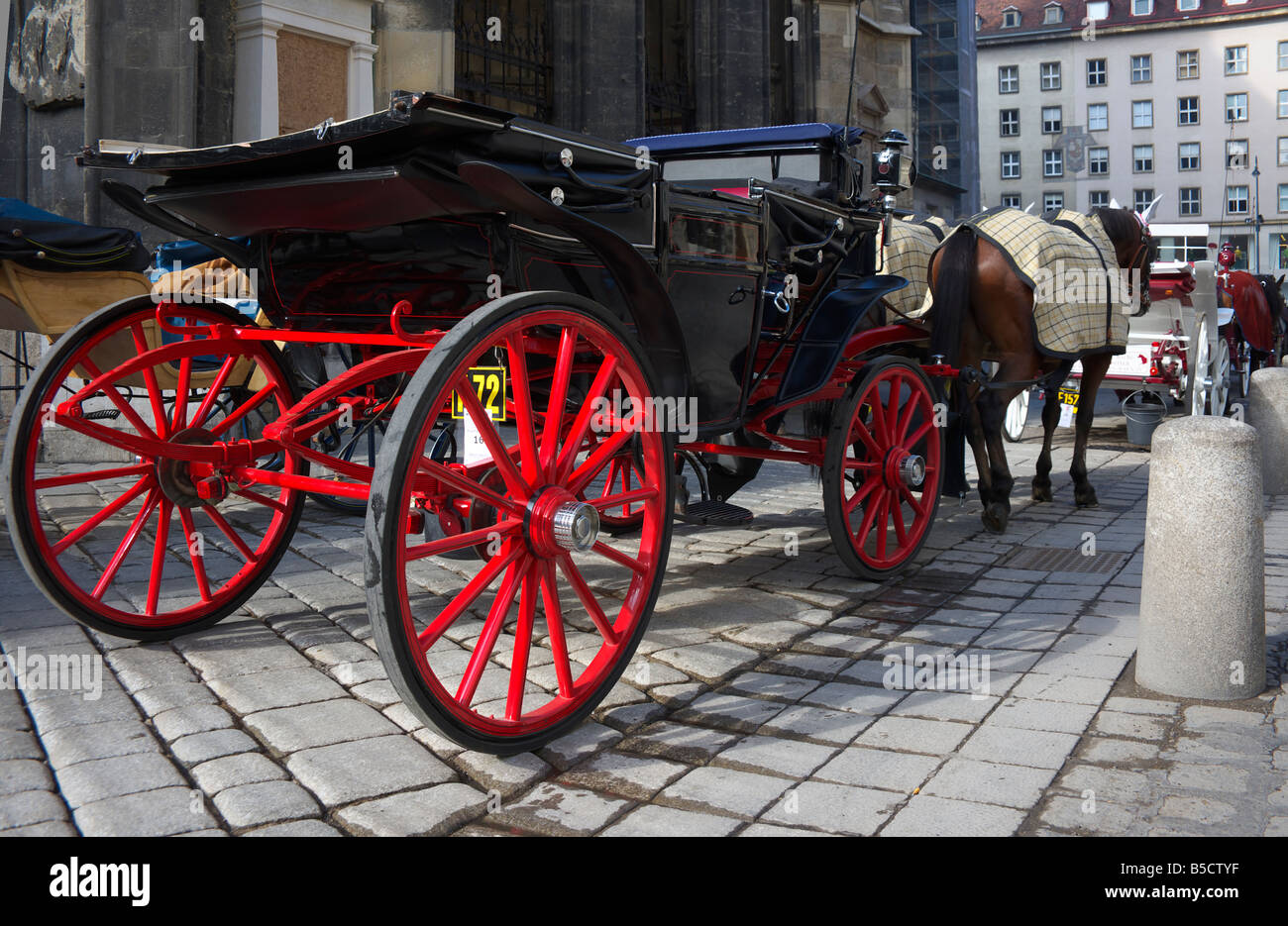 Horse carriage at Stephansplatz Vienna These are popular with tourists Stock Photo