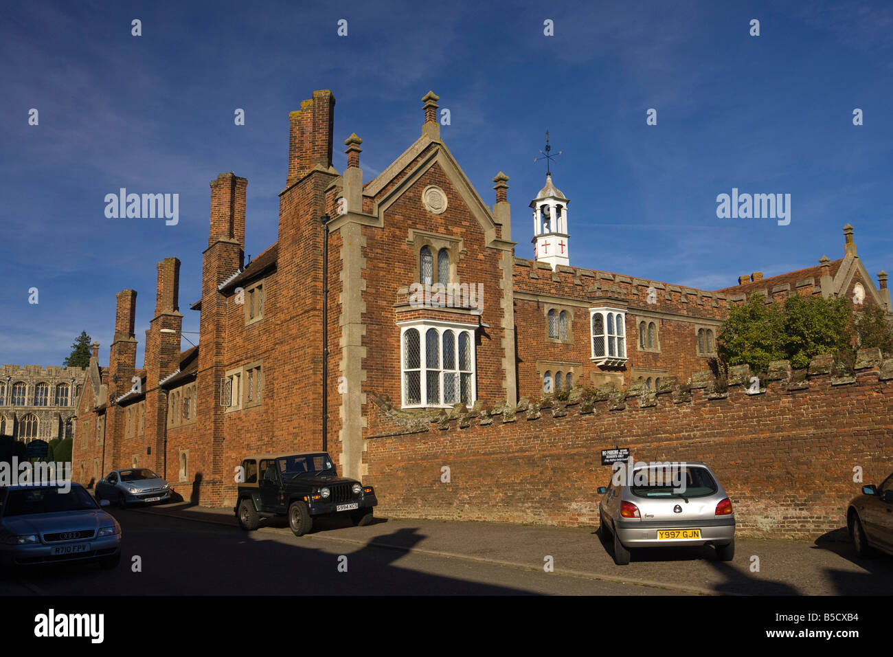 the old Almshouses / Hospital Of The Holy And Blessed Trinity in Long Melford, Suffolk, UK Stock Photo