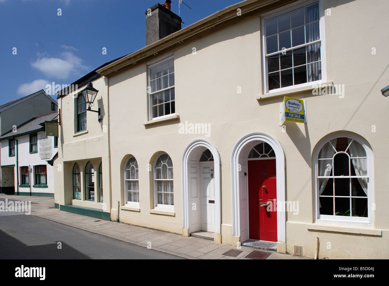 Buckfastleigh Fore Street typical houses Devon Great Britain United