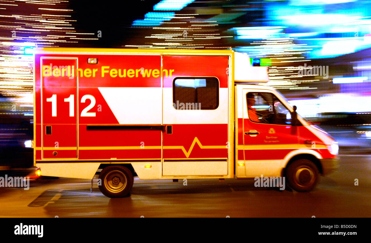 Rescue van of a fire brigade, Berlin, Germany Stock Photo