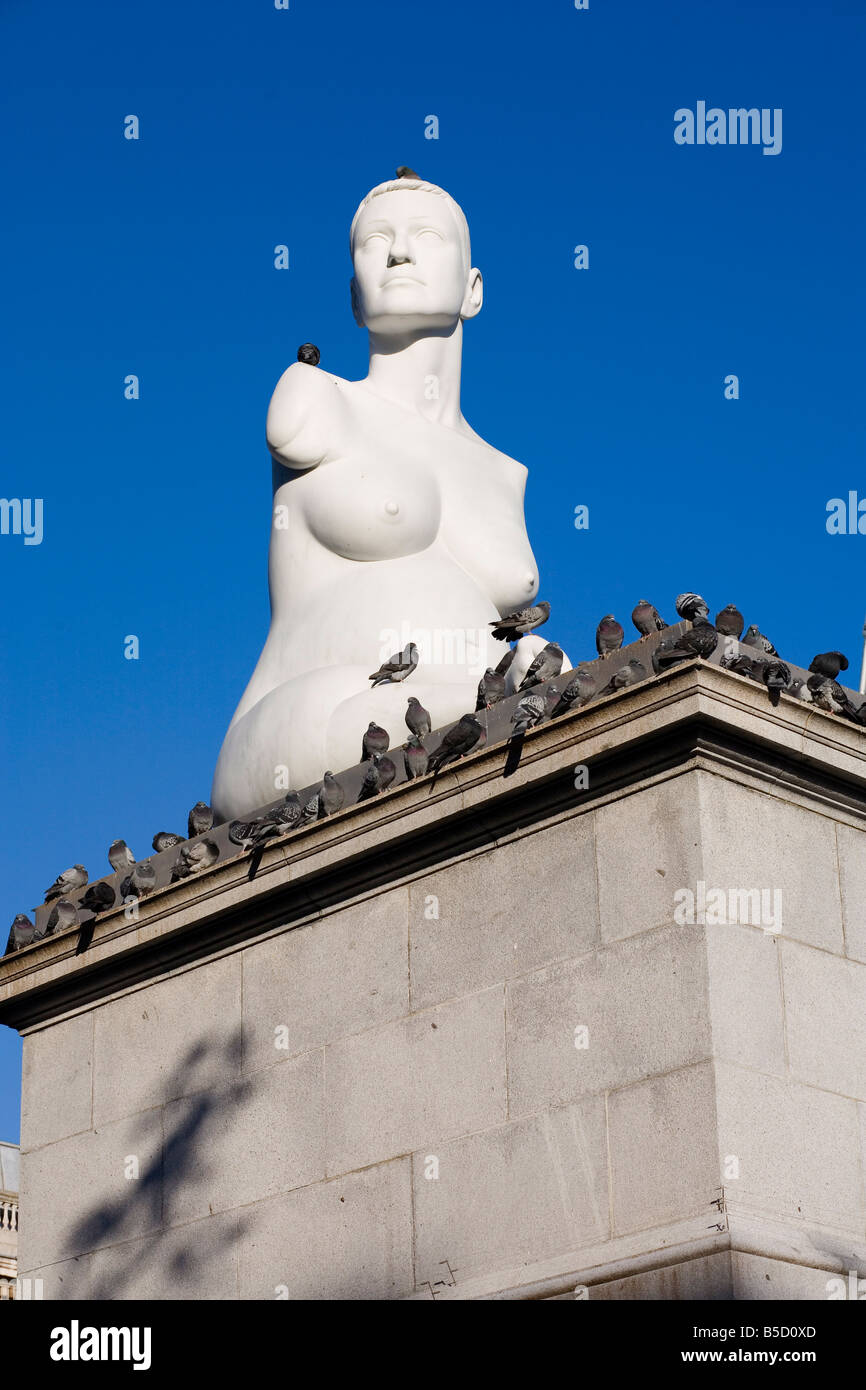 Statue of Alison Lapper, Pregnant, Trafalgar Square, London, England, Europe Stock Photo