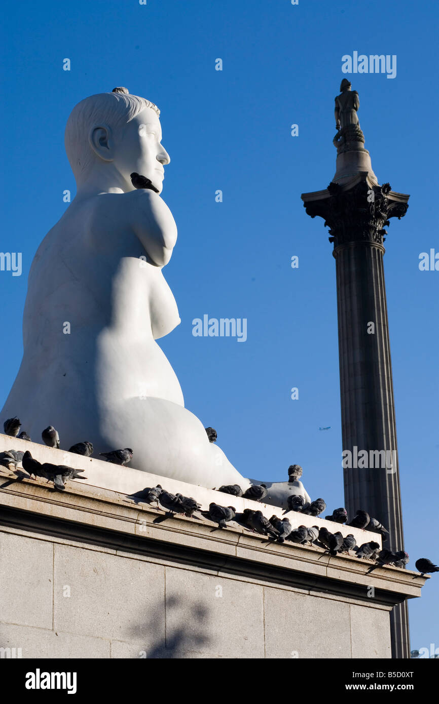 Statue of Alison Lapper, Pregnant, Trafalgar Square, London, England, Europe Stock Photo