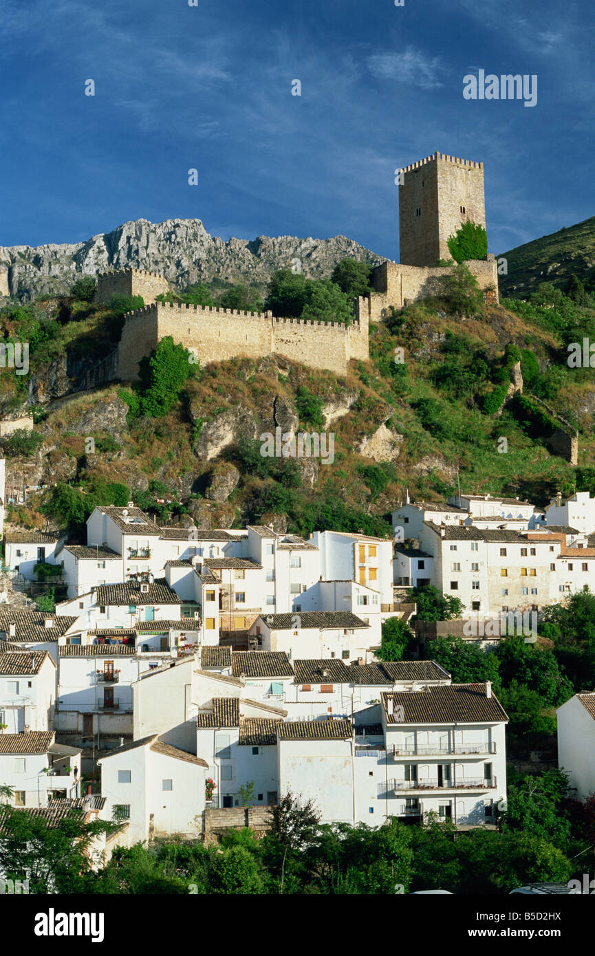 Castillo de la Yedra above the whitewashed village of Cazorla Jaen Andalucia Andalusia Spain Europe Stock Photo