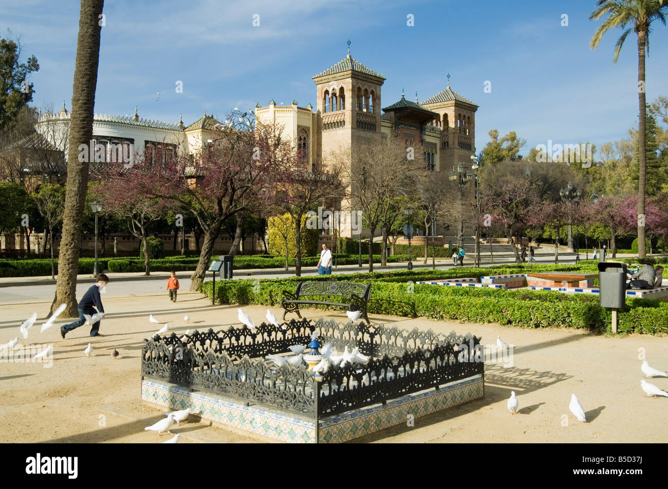 Museo de Artes y Costumbres Populares, Plaza de America, Parque Maria Luisa, Seville, Andalusia, Spain, Europe Stock Photo