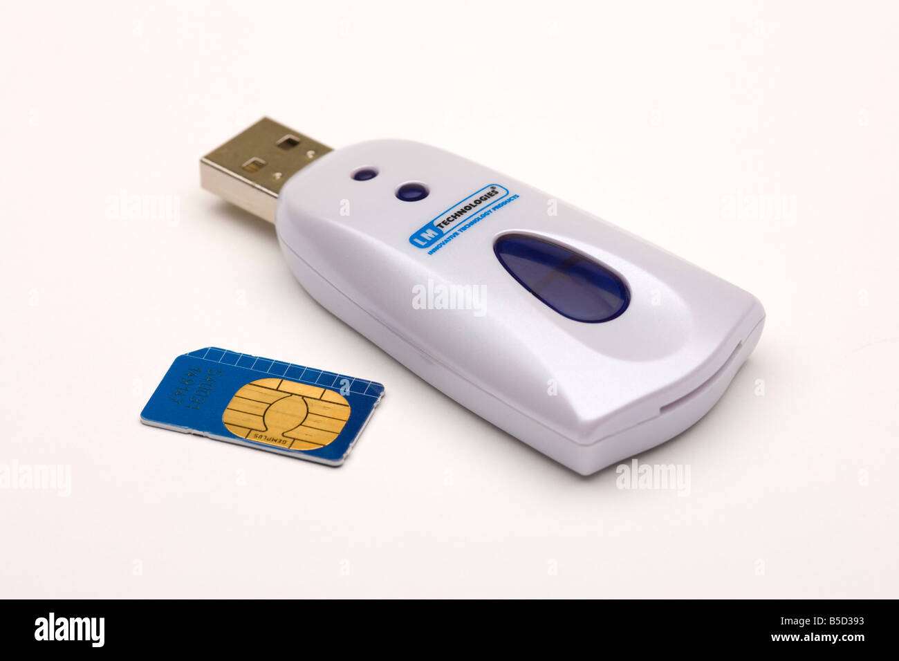 SIM card and USB reader device to save copy from / write to card Stock Photo