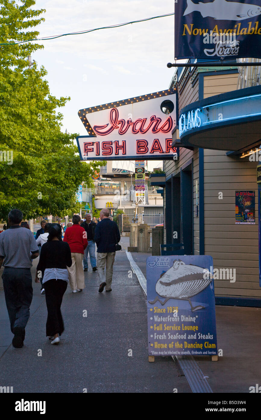 Ivars Fish Bar restaurant along Seattle Waterfront district Stock Photo