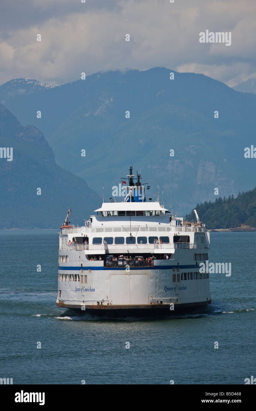 BC Ferries boat Queen of Cowichan coming to Horshoe Bay dock, British