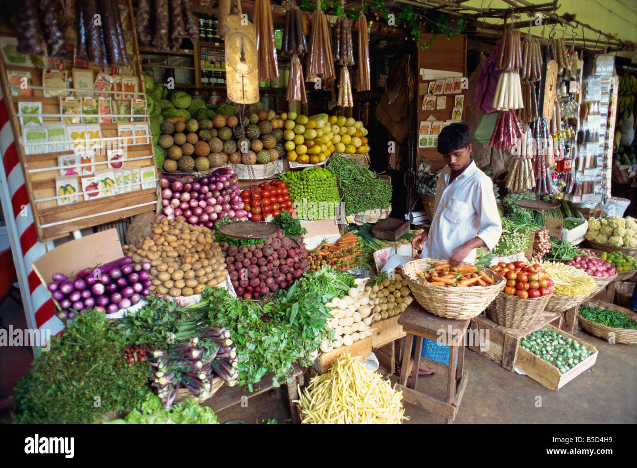 Vegetable stall main market area Kandy Sri Lanka Asia Stock Photo