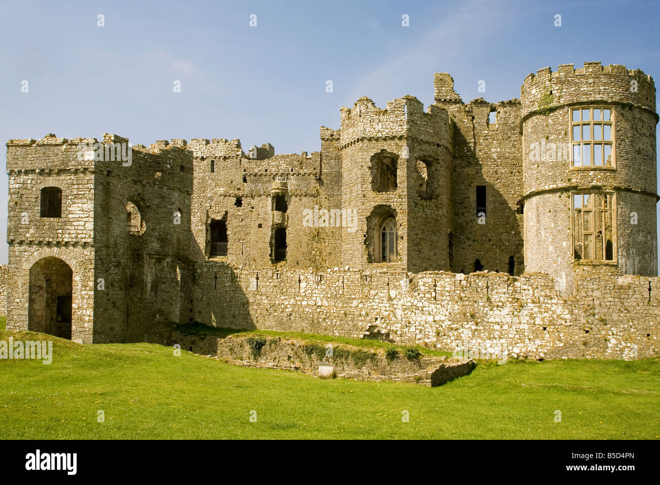 Carew castle near Pembroke Pembrokeshire Wales United Kingdom Europe Stock Photo