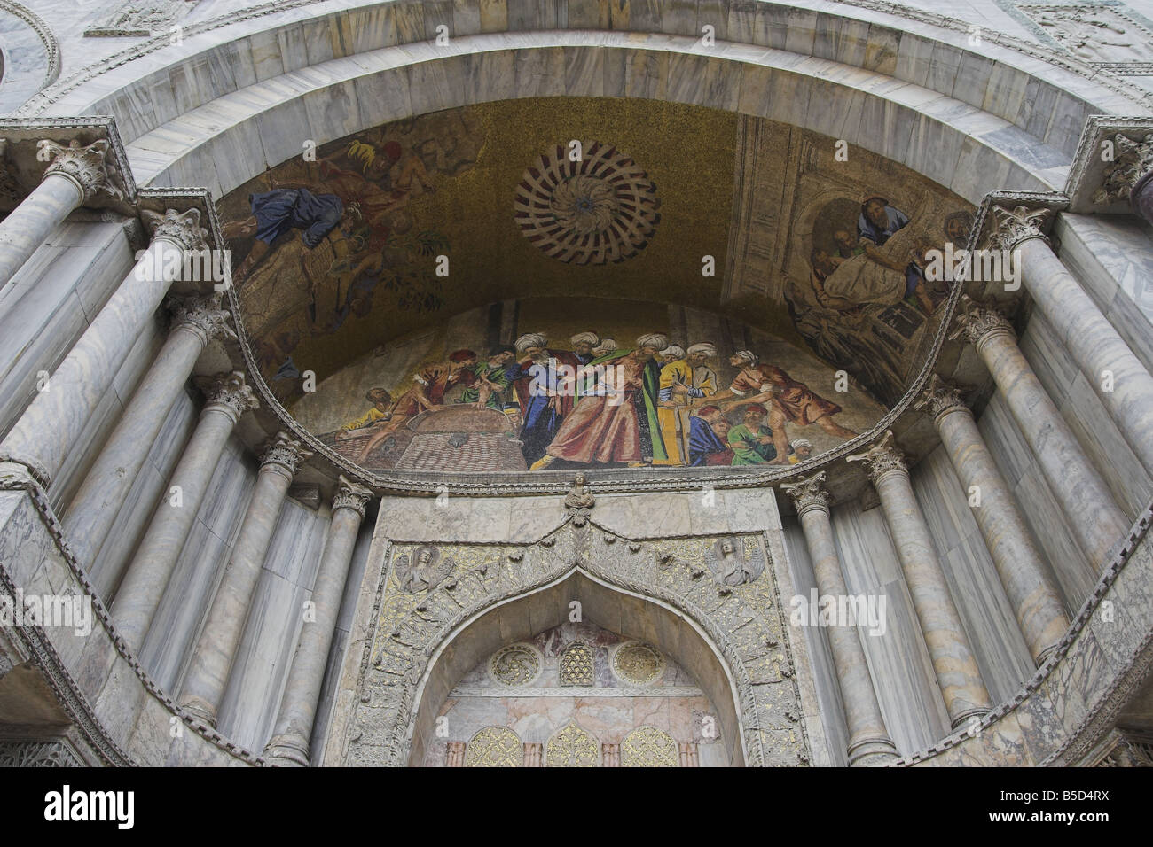 Basilica San Marco entrance mosaic Stock Photo