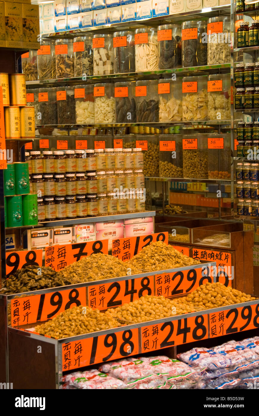 A traditional Chinese medicine or herbal shop, Nathan Road, Hong Kong ...