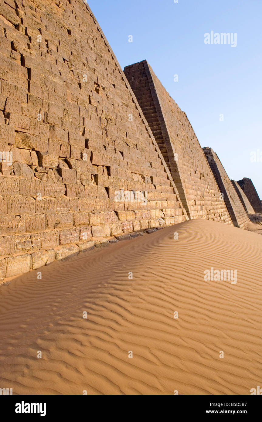 Pyramids of Meroe, Sudan, Africa Stock Photo