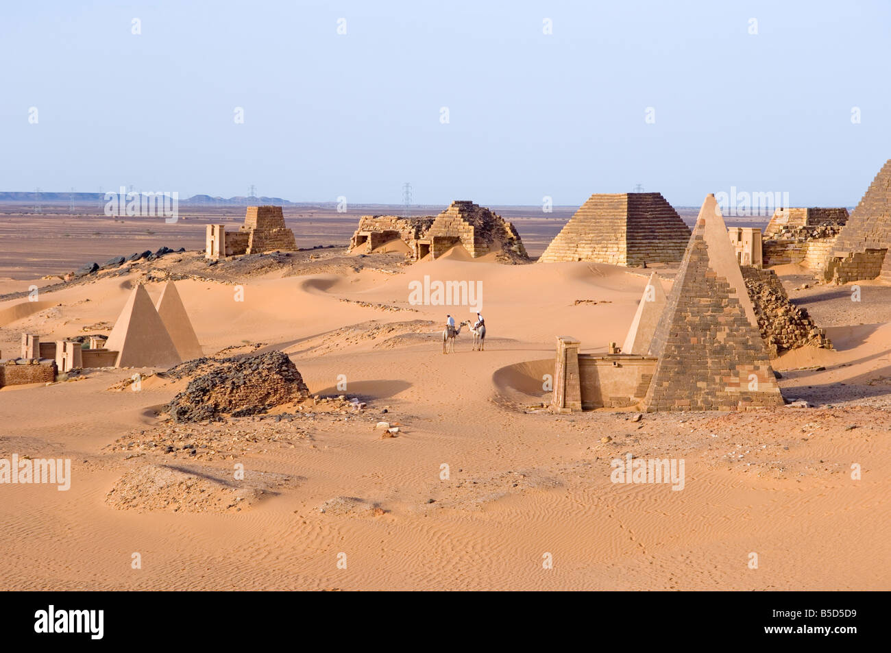 Pyramids of Meroe, Sudan, Africa Stock Photo