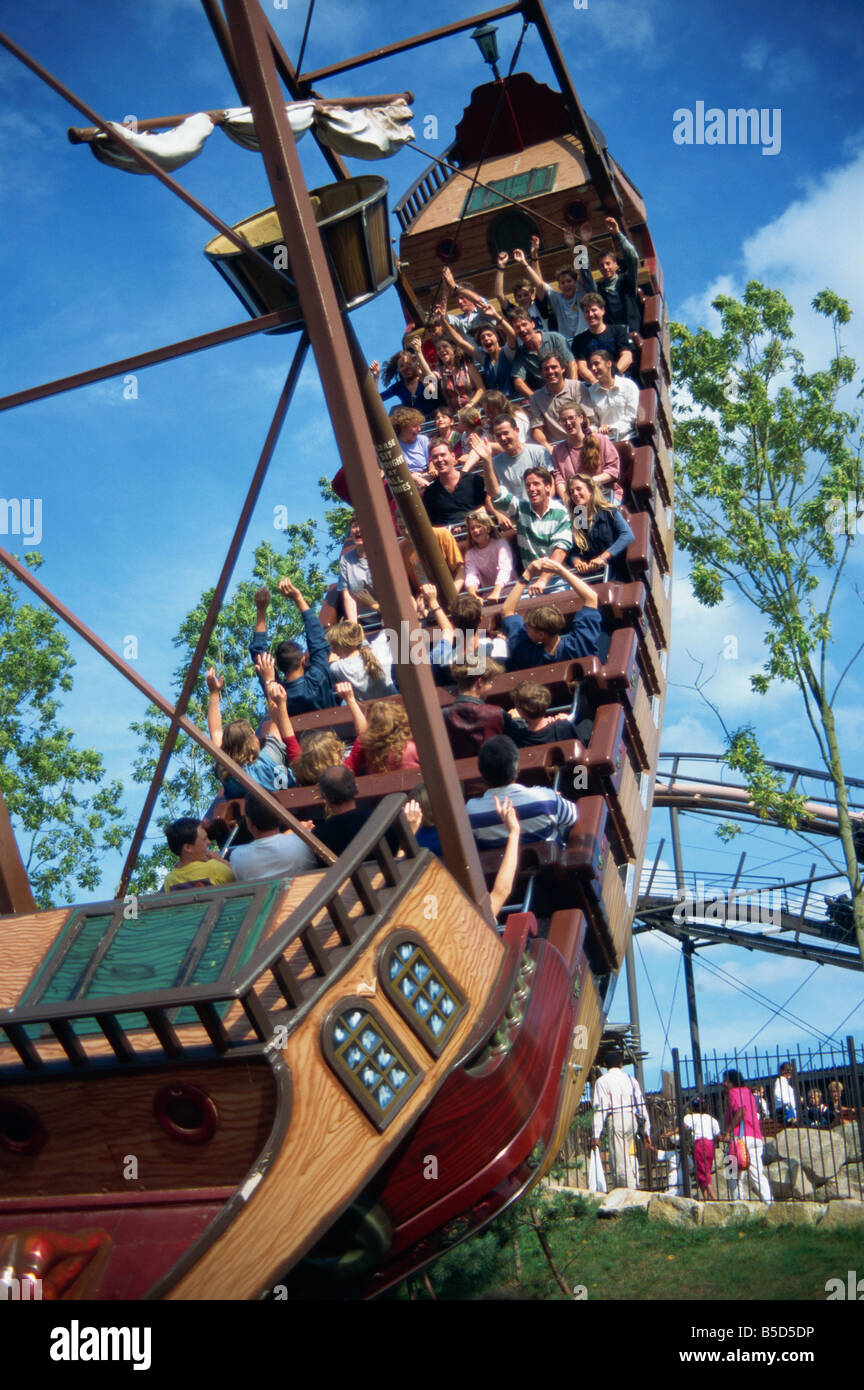 Swinging ship ride Chessington World of Adventure Surrey England UK C