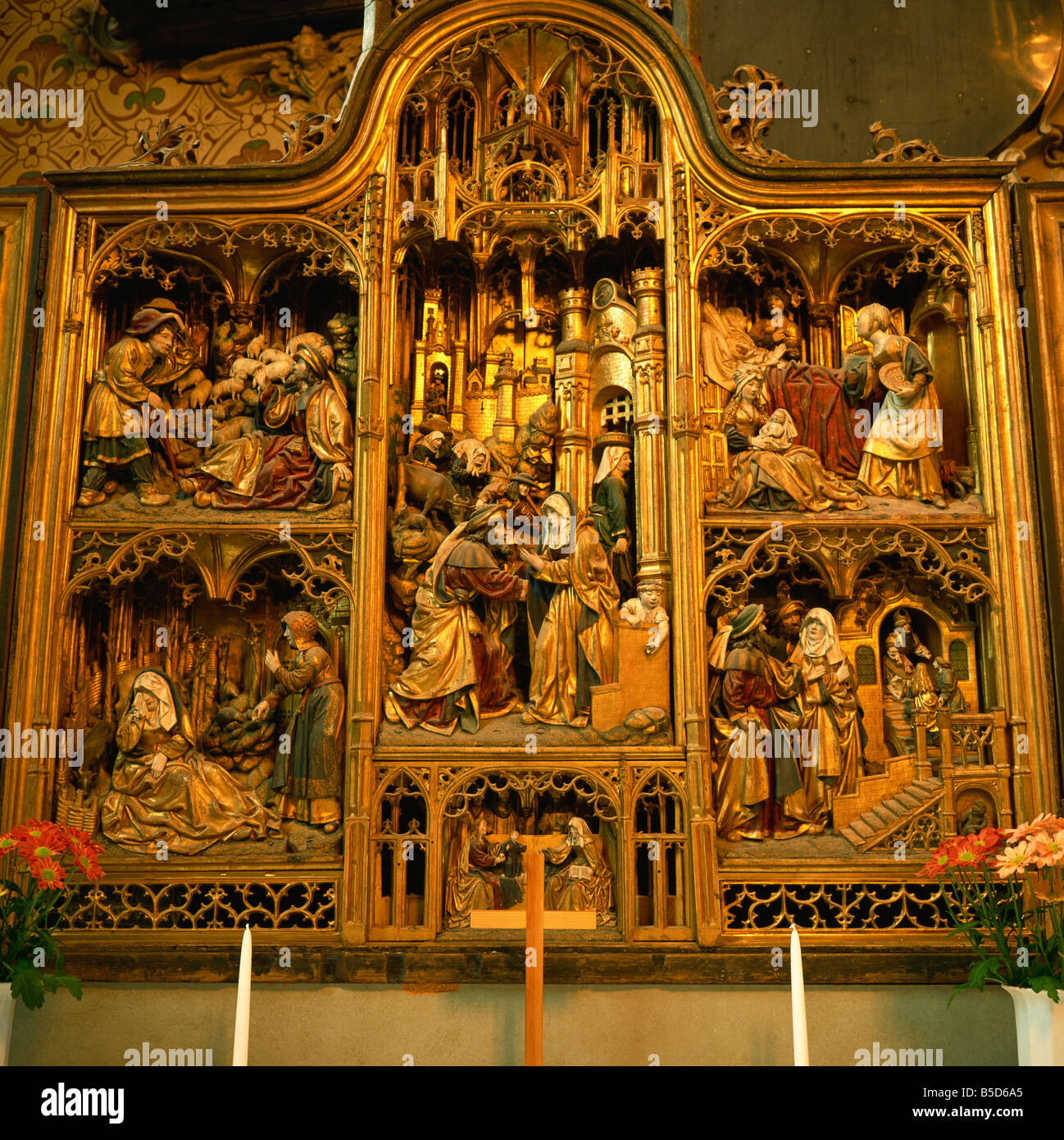 Altarpiece, Jagellonica Chapel, Uppsala Cathedral, Uppsala, Sweden, Scandinavia, Europe Stock Photo