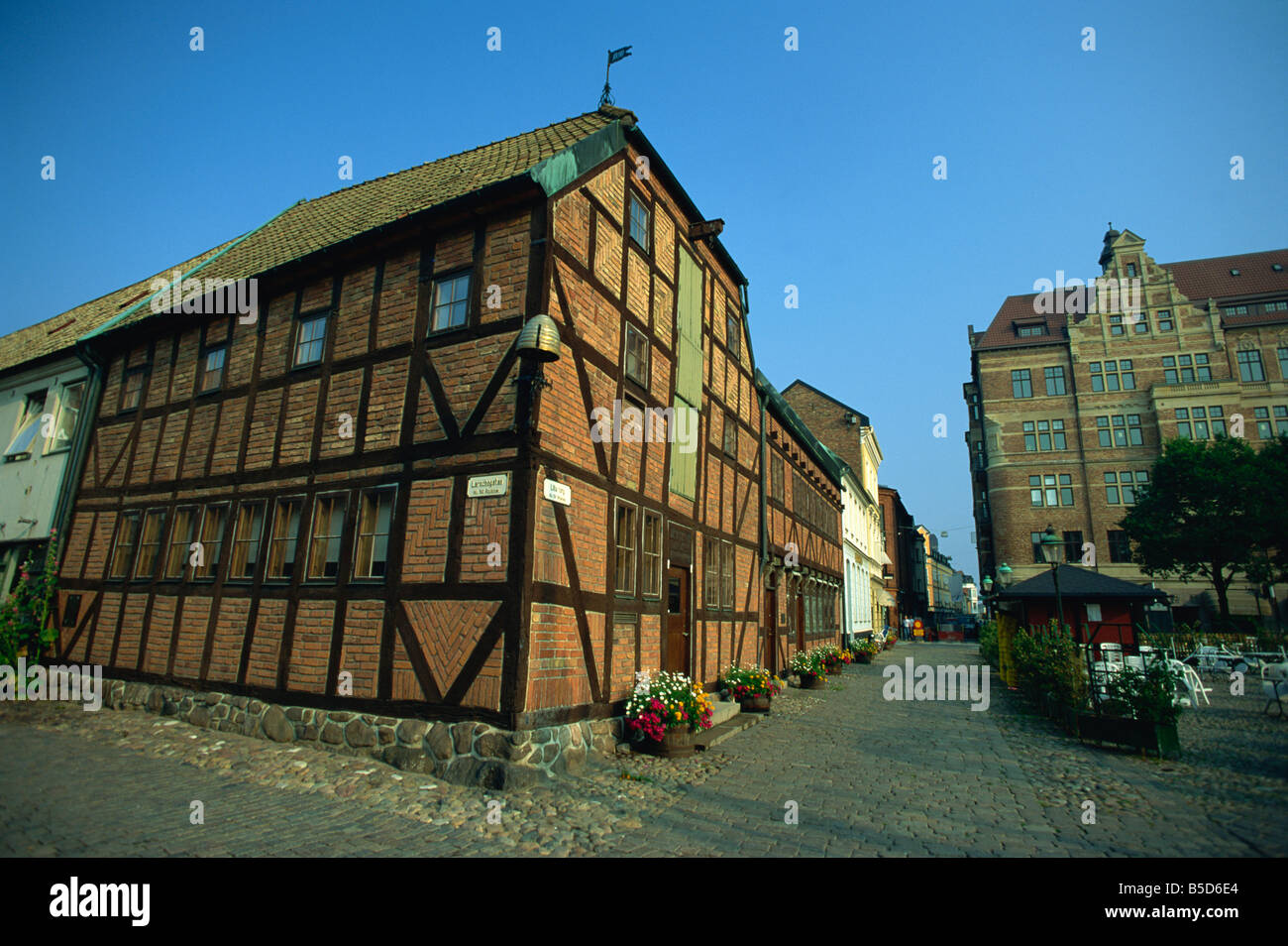 Half-timbered houses in the 16th century Lilla Torget, Malmo, Sweden, Scandinavia, Europe Stock Photo