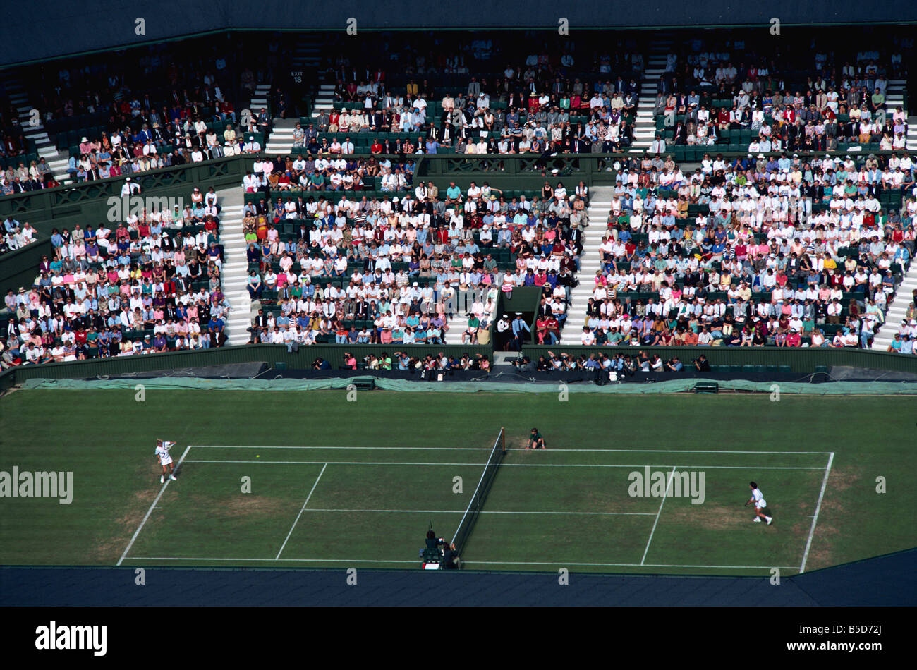 Aerial view of Centre Court, Wimbledon, England, Europe Stock Photo