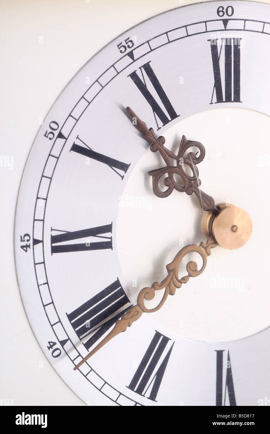 old clock closeup white background isolated Stock Photo - Alamy