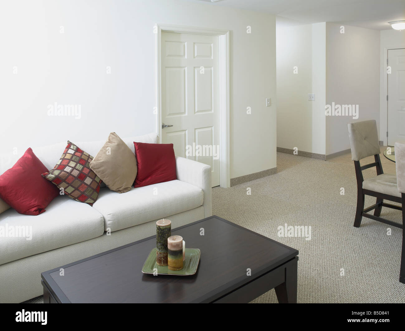 Apartment Flat Living Room Den, USA Stock Photo