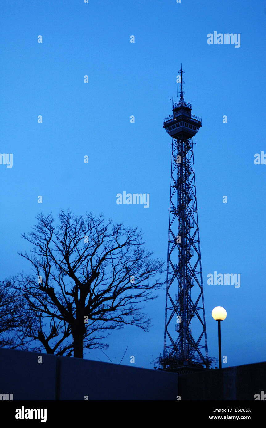 The Berlin Funkturm in the evening, Germany Stock Photo