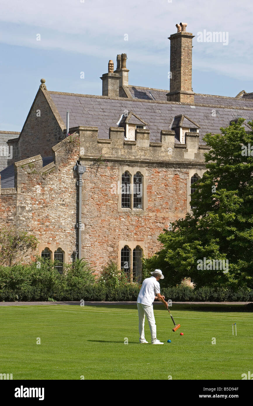 Wells Bishop s Palace cricket grounds Somerset Great Britain United Kingdom Stock Photo