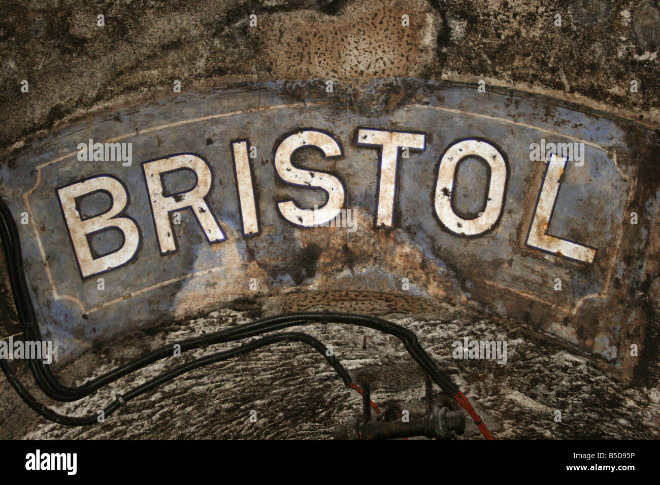 Bristol old sign at Moet et Chandon Cellars Head Office, Epernay France Horizontal. 50655 Epernay2005 Stock Photo