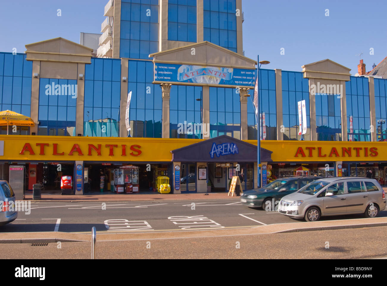 Atlantis Amusement Arcade Arena along the golden mile seafront promenade in Great Yarmouth Norfolk Uk Stock Photo