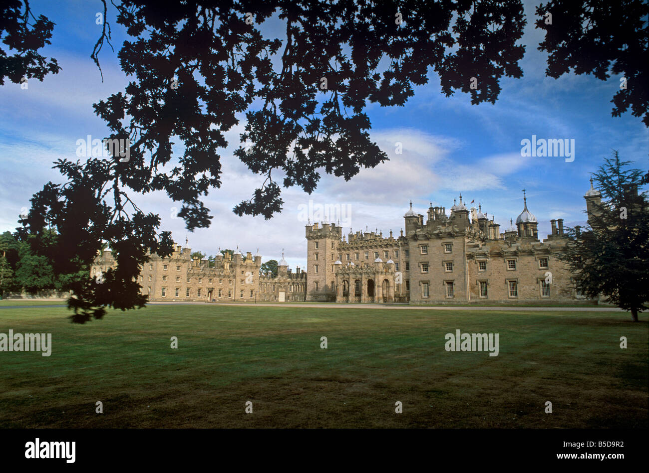 Floors Castle, dating from the 18th and 19th centuries, seat of the dukes of Roxburgh, Kelso, Roxburghshire, Scotland, Europe Stock Photo