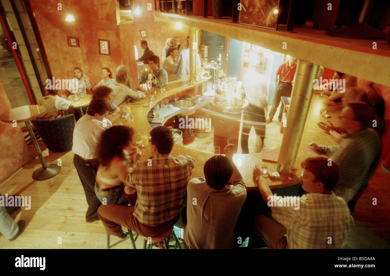 People in a cafe, Warsaw, Poland Stock Photo