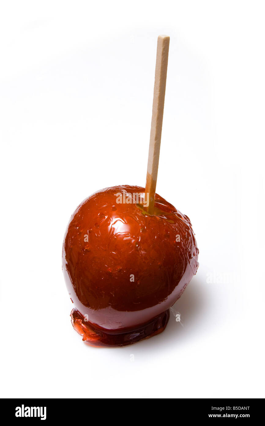 Toffee apple isolated on a white studio background Stock Photo Alamy