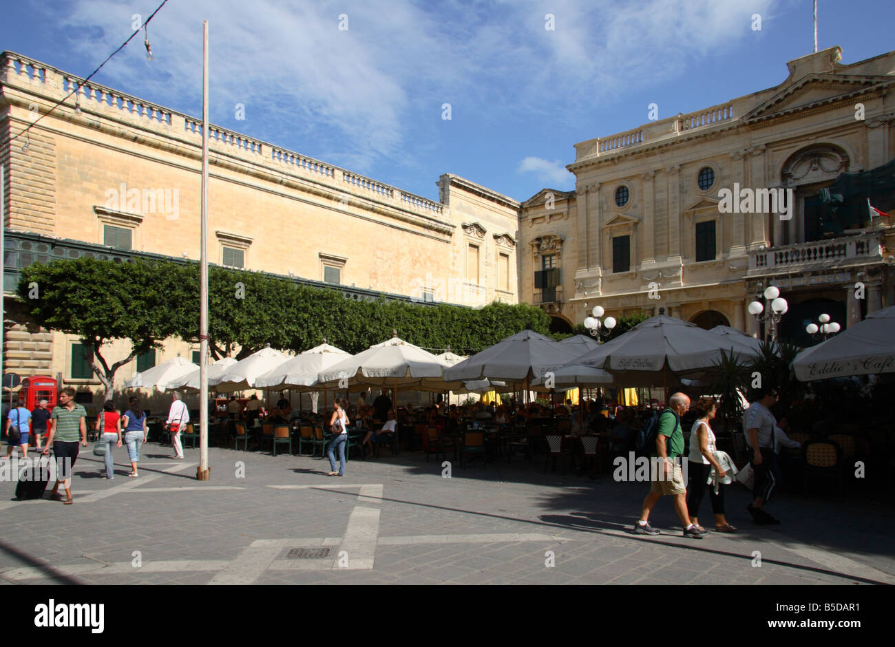 The 'Cafe Cordina' in 'Republic Square' Valletta, Malta. Stock Photo