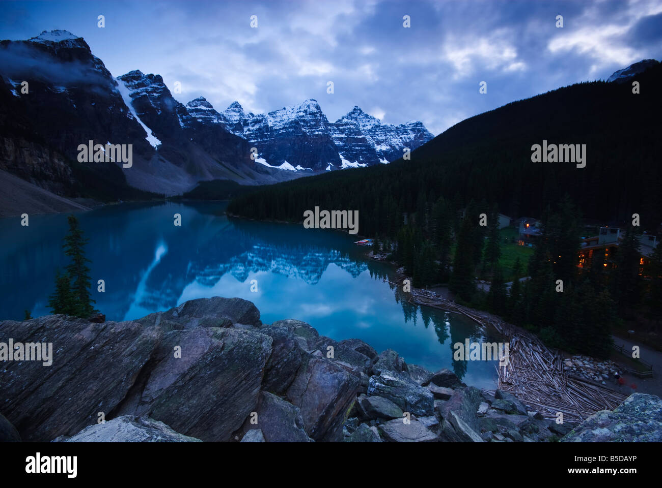 Valley of Ten Peak and Moraine Lake, Banff National Park, Alberta Canada Stock Photo